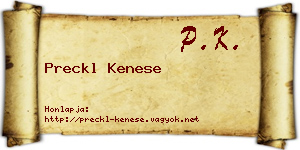 Preckl Kenese névjegykártya